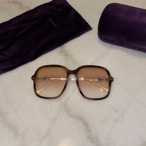 AUTHENTIC BROWN LENSE GUCCI 57MM SUNGLASSES